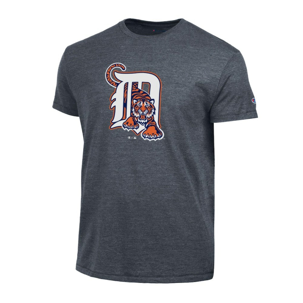Detroit Tigers Champion Cooperstown Logo Tri-Blend T-Shirt - Navy