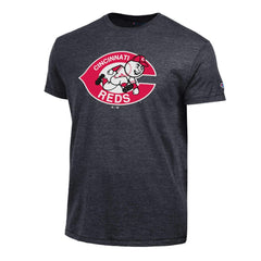 Cincinnati Reds Champion Cooperstown Logo Tri-Blend T-Shirt - Black