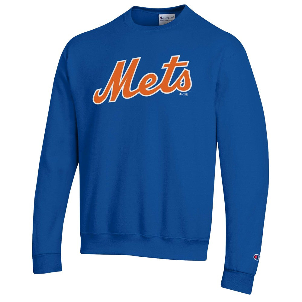 New York Mets Champion Powerblend Wordmark Sweatshirt - Royal