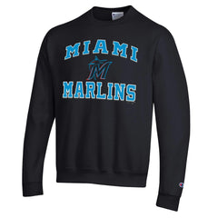 Miami Marlins Champion Heart & Soul Powerblend Sweatshirt - Black