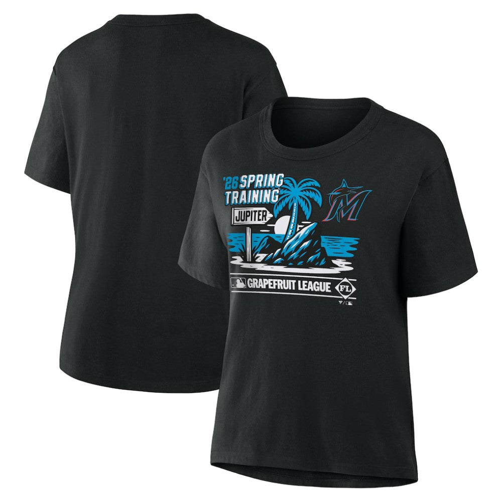 Miami Marlins Women's 2026 Spring Training Grapefruit League Hometown Special T-Shirt - Black