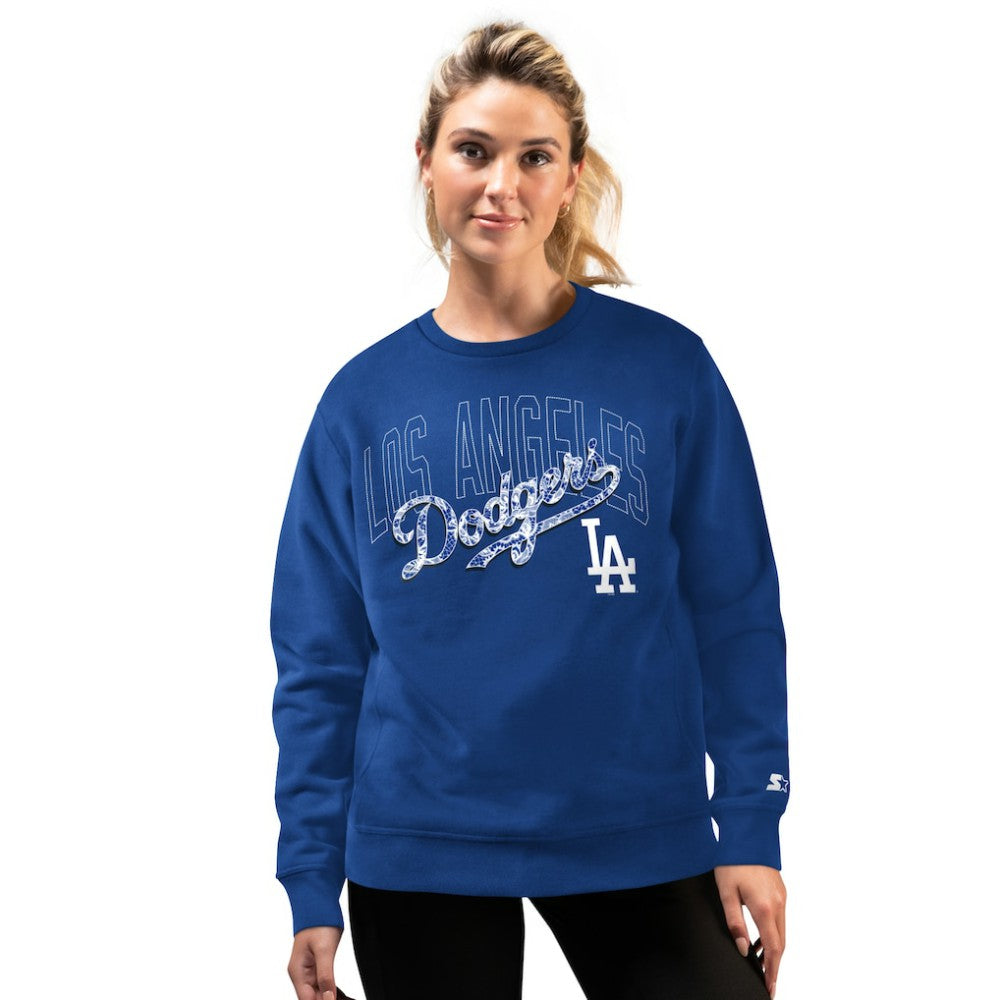 Los Angeles Dodgers Starter Women's Lace Classic Sweatshirt - Royal