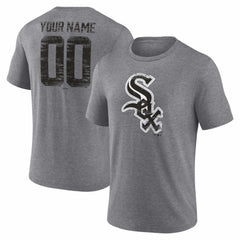 Chicago White Sox Heritage Personalized Any Name & Number Tri-Blend T-Shirt - Gray