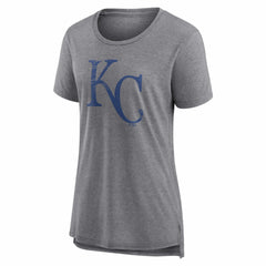 Kansas City Royals Women's Heritage Personalized Any Name & Number Tri-Blend T-Shirt - Gray