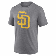 San Diego Padres Heritage Personalized Any Name & Number Tri-Blend T-Shirt - Gray