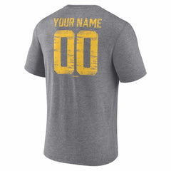 San Diego Padres Heritage Personalized Any Name & Number Tri-Blend T-Shirt - Gray