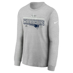 NFL New England Patriots Youth 2025 AFC Champions Locker Room Trophy Collection Long Sleeve T-Shirt
