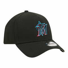 Miami Marlins Youth 9FORTY A-Frame Adjustable Hat - Black | New Era