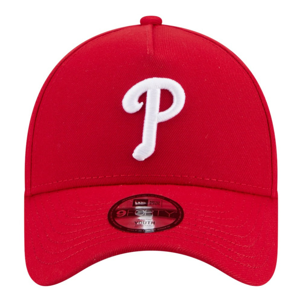 Philadelphia Phillies Youth 9FORTY A-Frame Adjustable Hat - Red | New Era