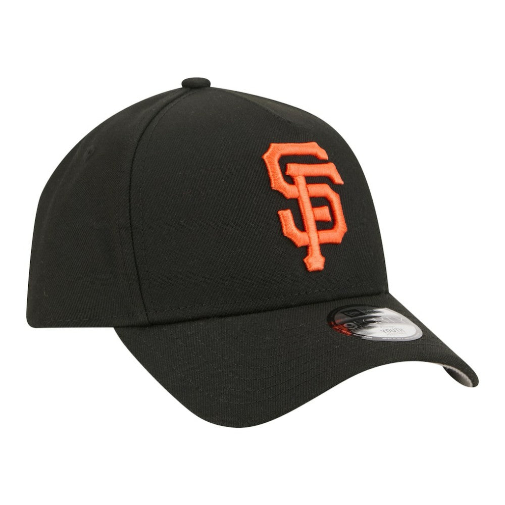 San Francisco Giants Youth 9FORTY A-Frame Adjustable Hat - Black | New Era