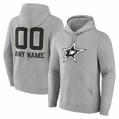 Dallas Stars Big & Tall Personalized Name & Number Monochrome Pullover Hoodie
