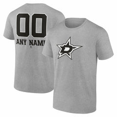 Dallas Stars Big & Tall Personalized Name & Number Monochrome T-Shirt