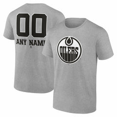 Edmonton Oilers Big & Tall Personalized Name & Number Monochrome T-Shirt