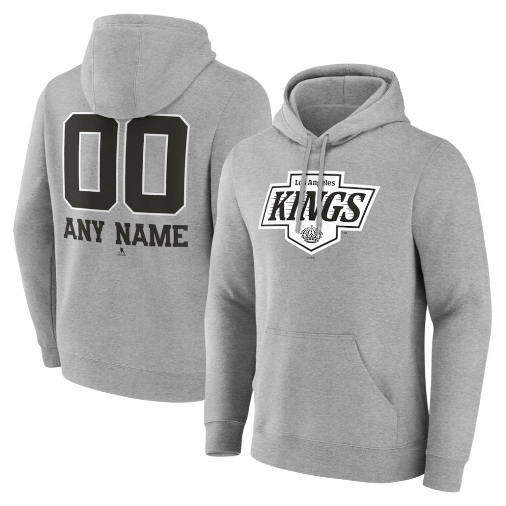 Los Angeles Kings Big & Tall Personalized Name & Number Monochrome Pullover Hoodie