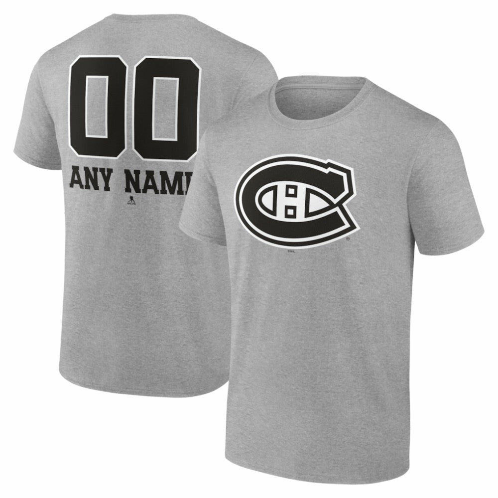 Montreal Canadiens Big & Tall Personalized Name & Number Monochrome T-Shirt
