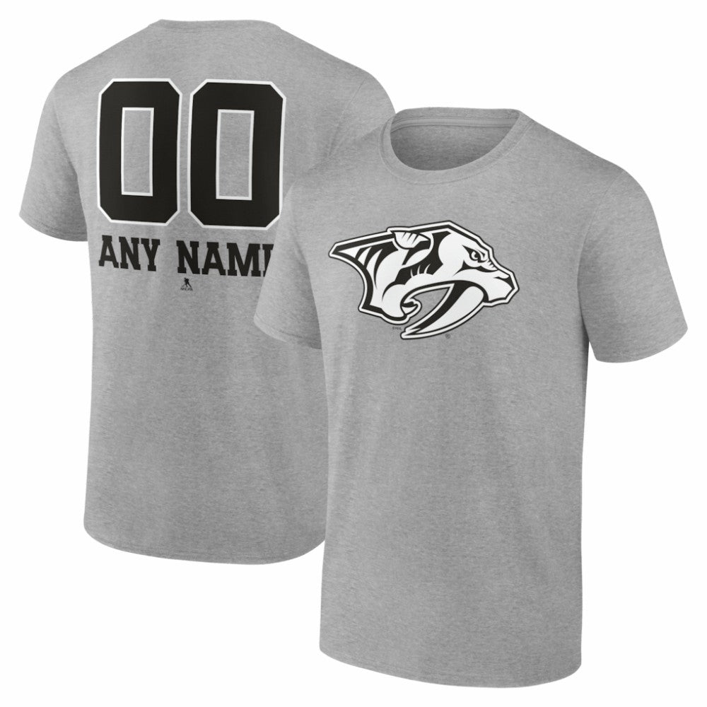 Nashville Predators Big & Tall Personalized Name & Number Monochrome T-Shirt