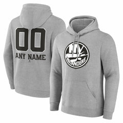 New York Islanders Big & Tall Personalized Name & Number Monochrome Pullover Hoodie