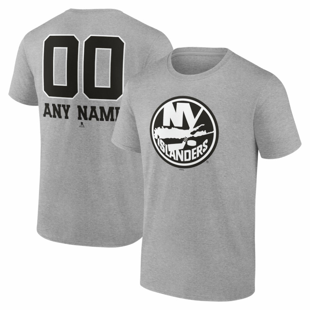 New York Islanders Big & Tall Personalized Name & Number Monochrome T-Shirt