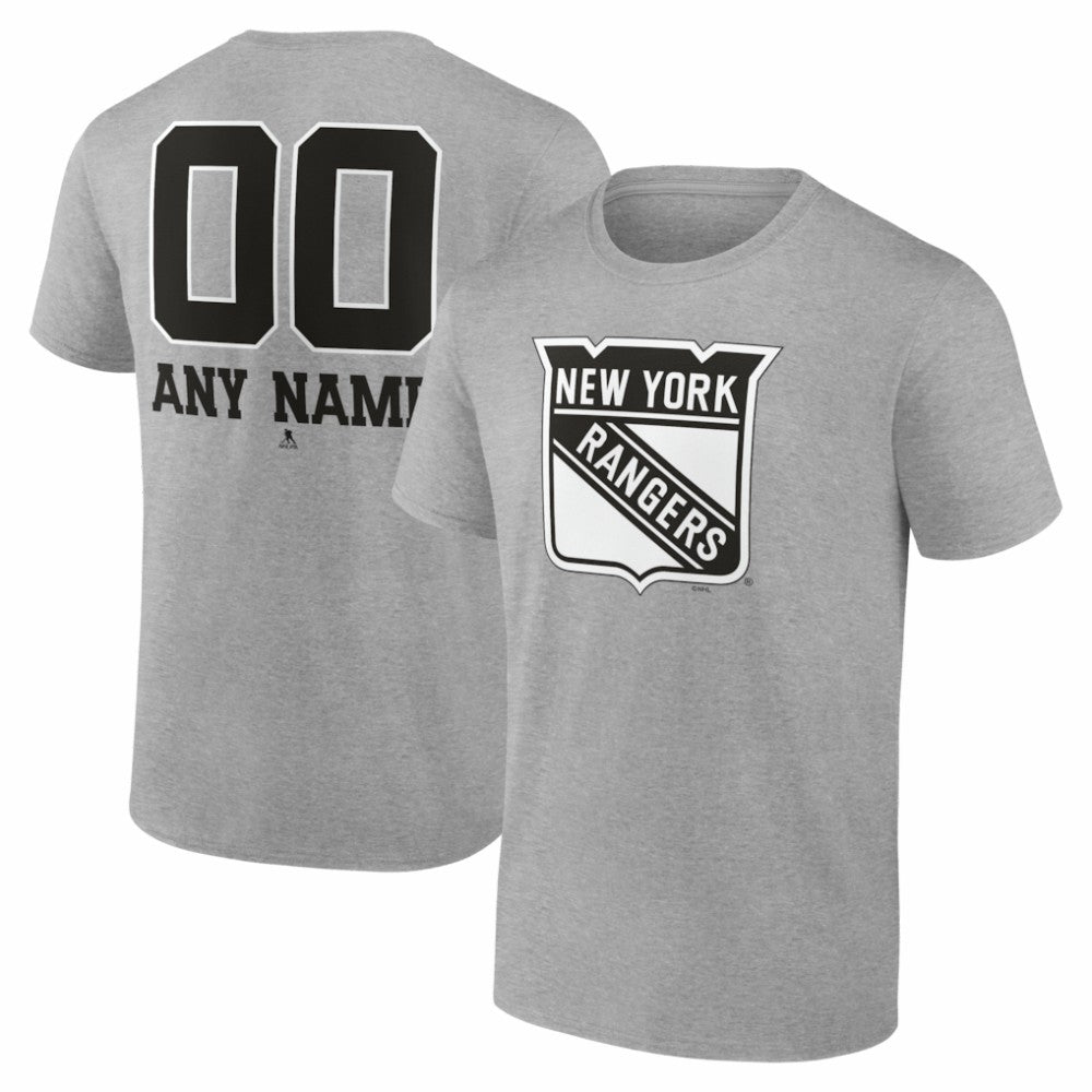 New York Rangers Big & Tall Personalized Name & Number Monochrome T-Shirt