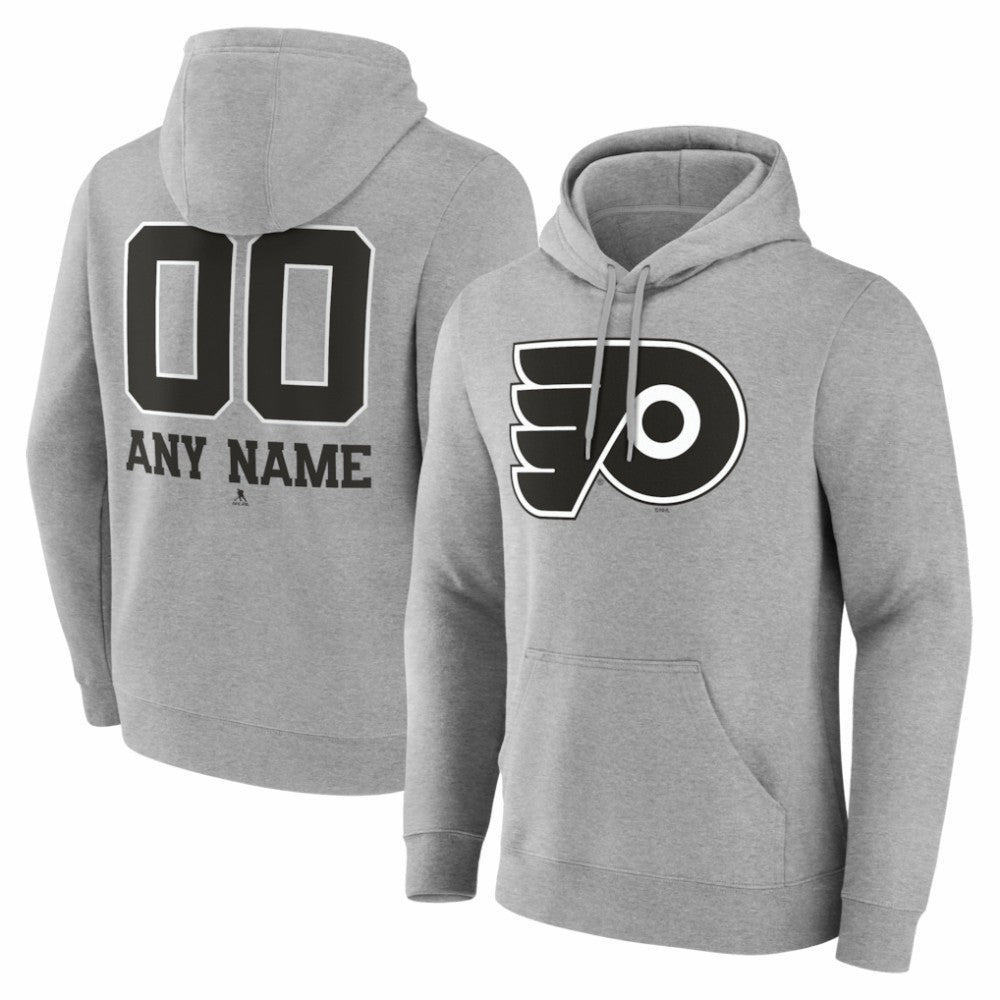 Philadelphia Flyers Big & Tall Personalized Name & Number Monochrome Pullover Hoodie