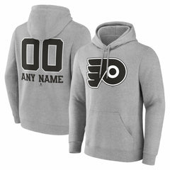 Philadelphia Flyers Big & Tall Personalized Name & Number Monochrome Pullover Hoodie