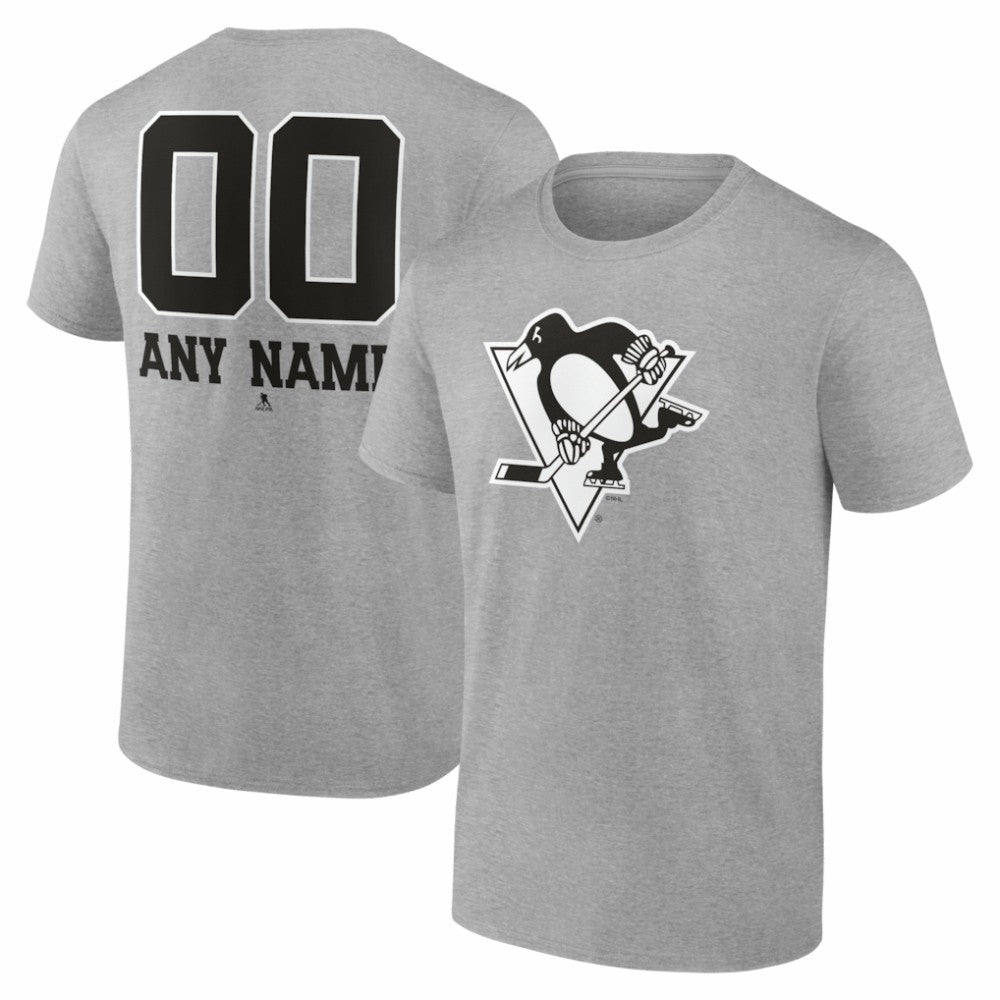 Pittsburgh Penguins Big & Tall Personalized Name & Number Monochrome T-Shirt