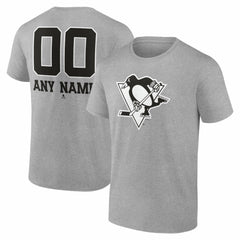 Pittsburgh Penguins Big & Tall Personalized Name & Number Monochrome T-Shirt