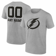 Tampa Bay Lightning Big & Tall Personalized Name & Number Monochrome T-Shirt