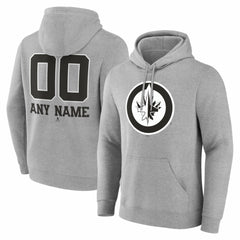 Winnipeg Jets Big & Tall Personalized Name & Number Monochrome Pullover Hoodie