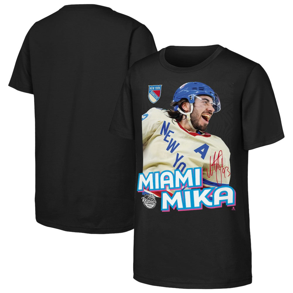 Mika Zibanejad New York Rangers Outerstuff Youth Miami Mika T-Shirt