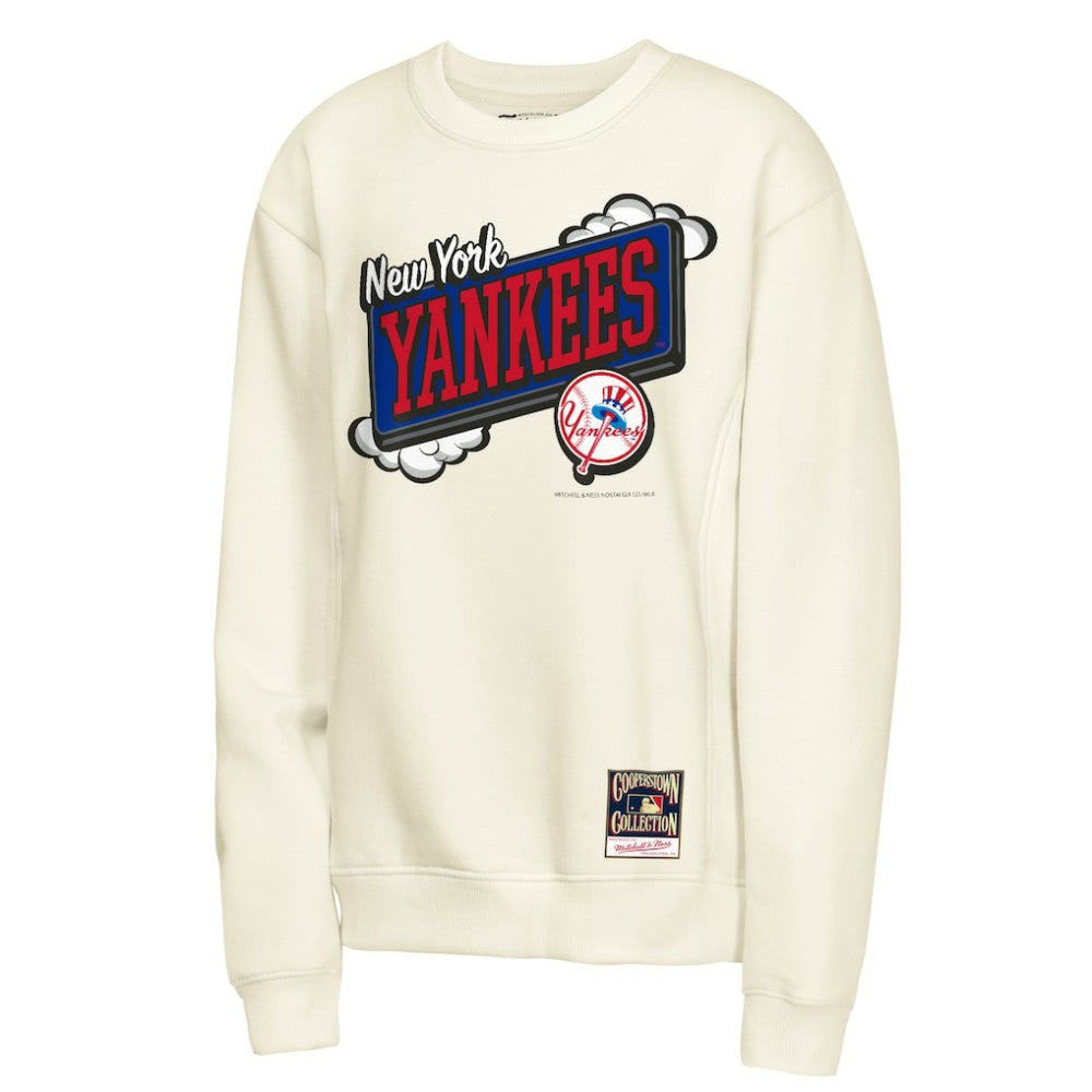 New York Yankees Youth Retro Billboard Sweatshirt - Natural | Mitchell & Ness