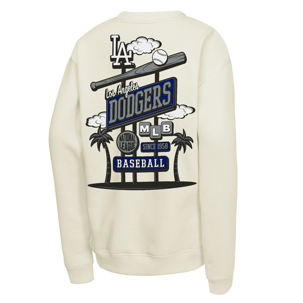 Los Angeles Dodgers Youth Retro Billboard Sweatshirt - Natural | Mitchell & Ness