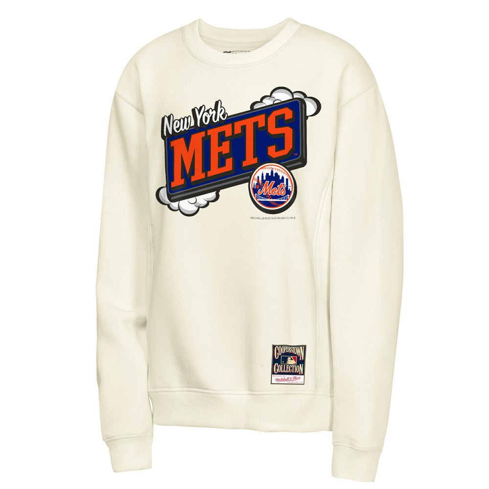 New York Mets Youth Retro Billboard Sweatshirt - Natural | Mitchell & Ness