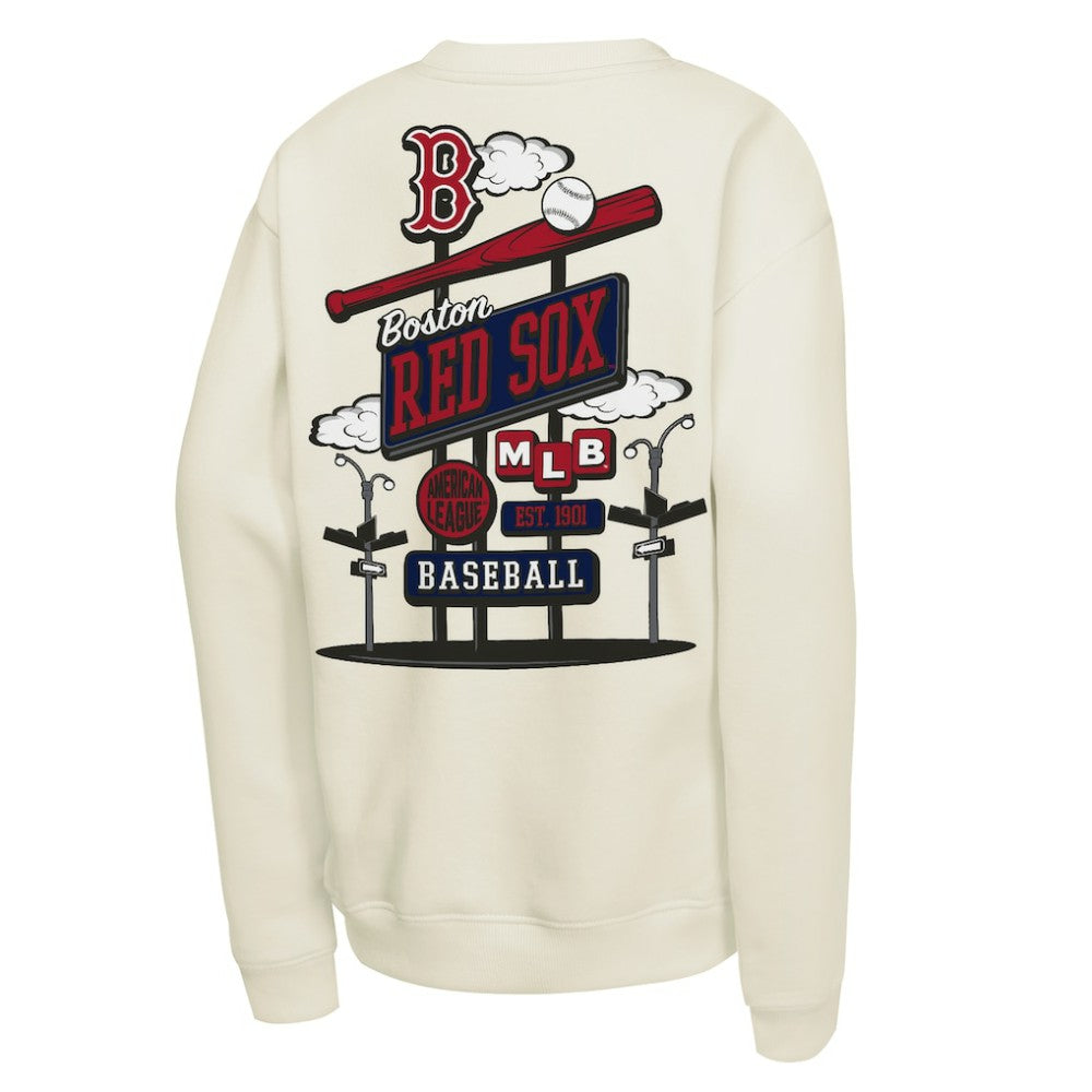 Boston Red Sox Youth Retro Billboard Sweatshirt - Natural | Mitchell & Ness