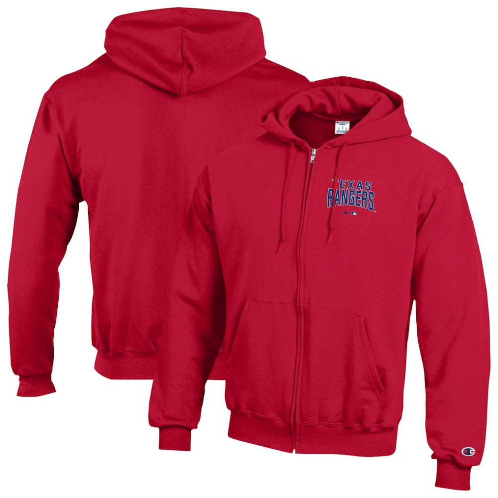 Texas Rangers Champion Eco Powerblend Full-Zip Hoodie - Red