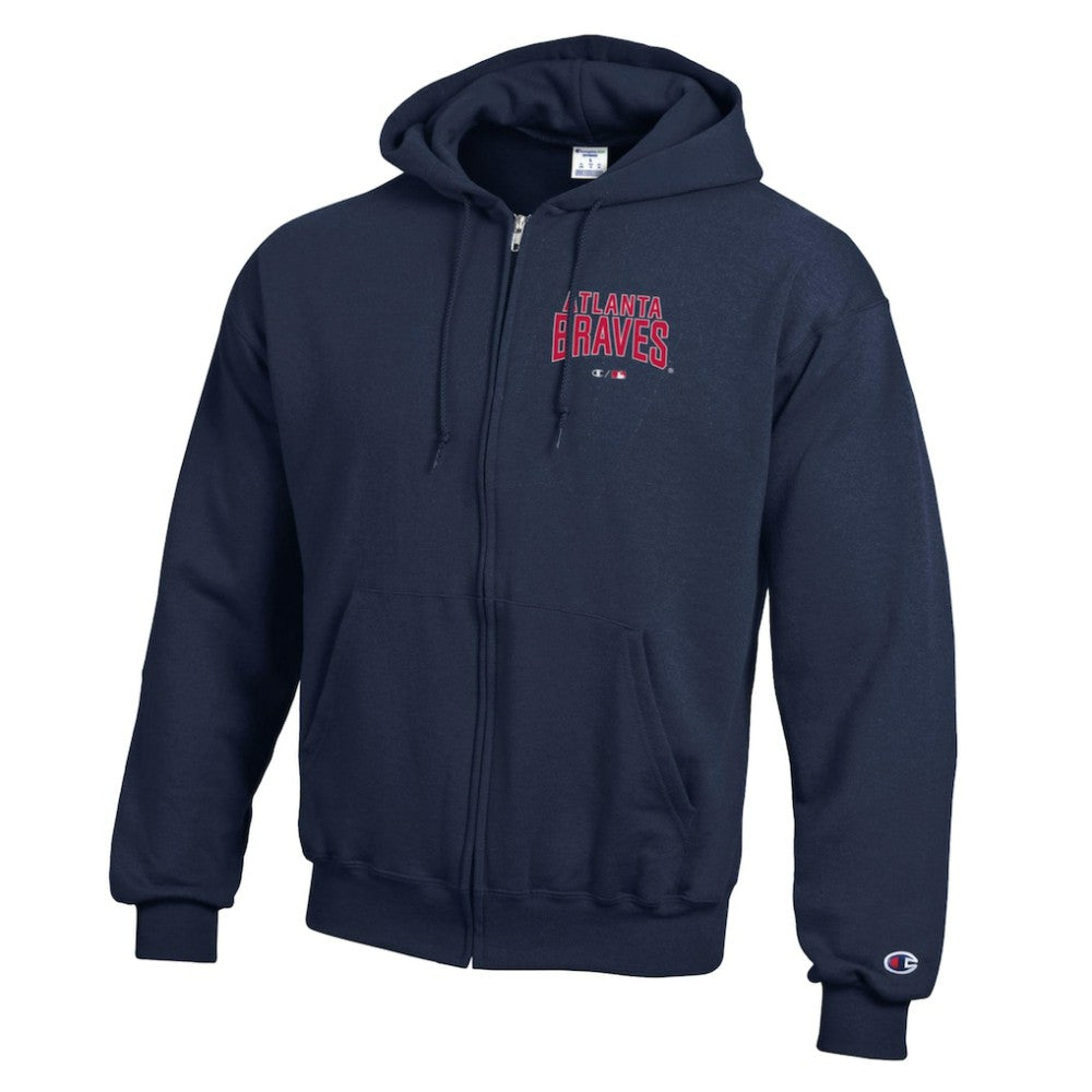 Atlanta Braves Champion Eco Powerblend Full-Zip Hoodie - Navy