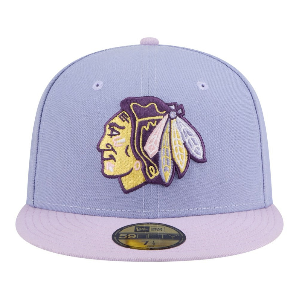 Chicago Blackhawks New Era Lavender Bloom 59FIFTY Fitted Hat