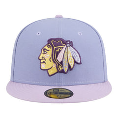 Chicago Blackhawks New Era Lavender Bloom 59FIFTY Fitted Hat