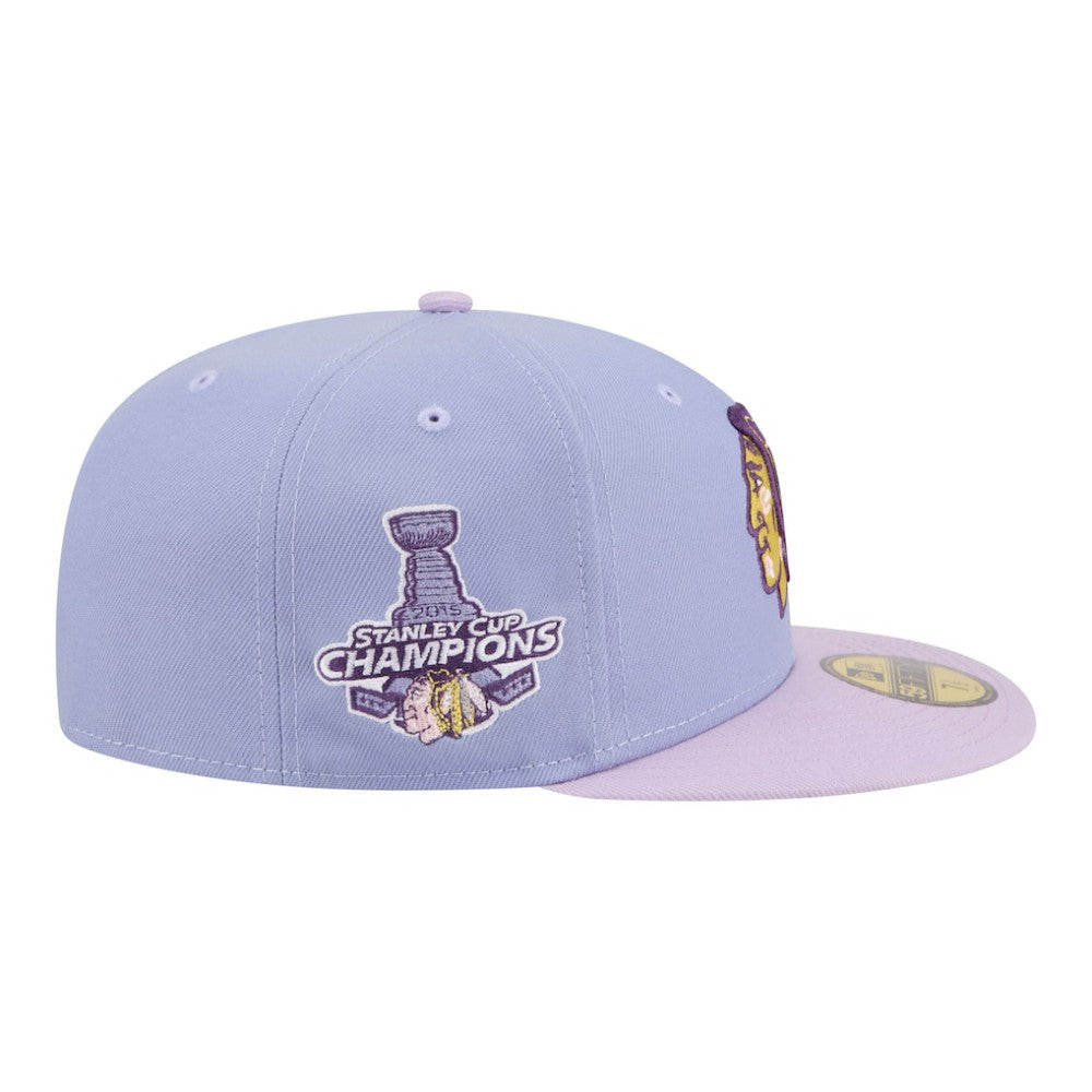 Chicago Blackhawks New Era Lavender Bloom 59FIFTY Fitted Hat