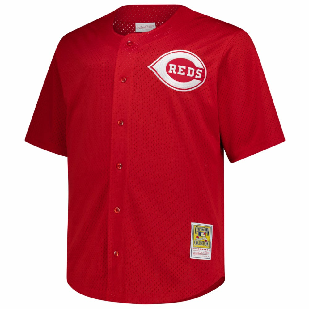 Deion Sanders Cincinnati Reds Big & Tall Cooperstown Mesh Batting Practice Jersey - Red | Mitchell & Ness