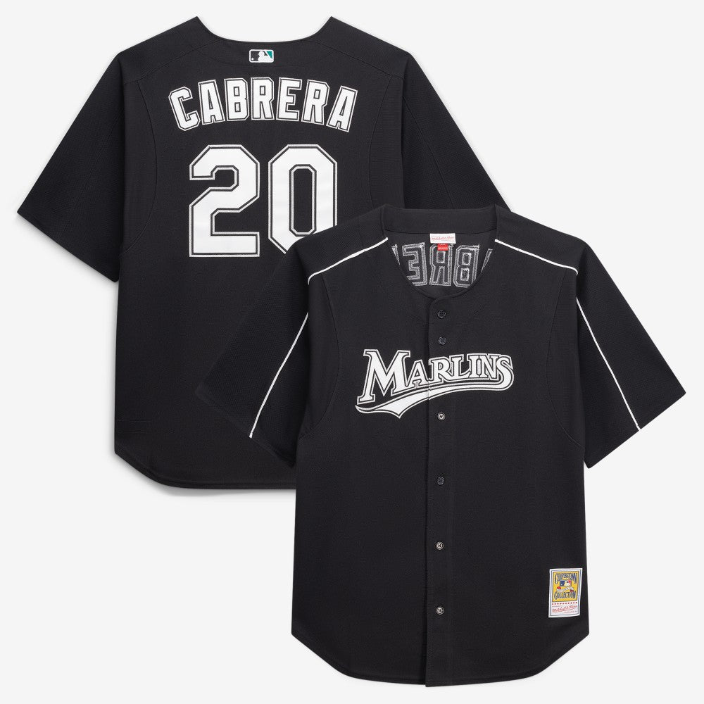 Miguel Cabrera Miami Marlins Big & Tall Cooperstown Mesh Batting Practice Jersey - Black | Mitchell & Ness
