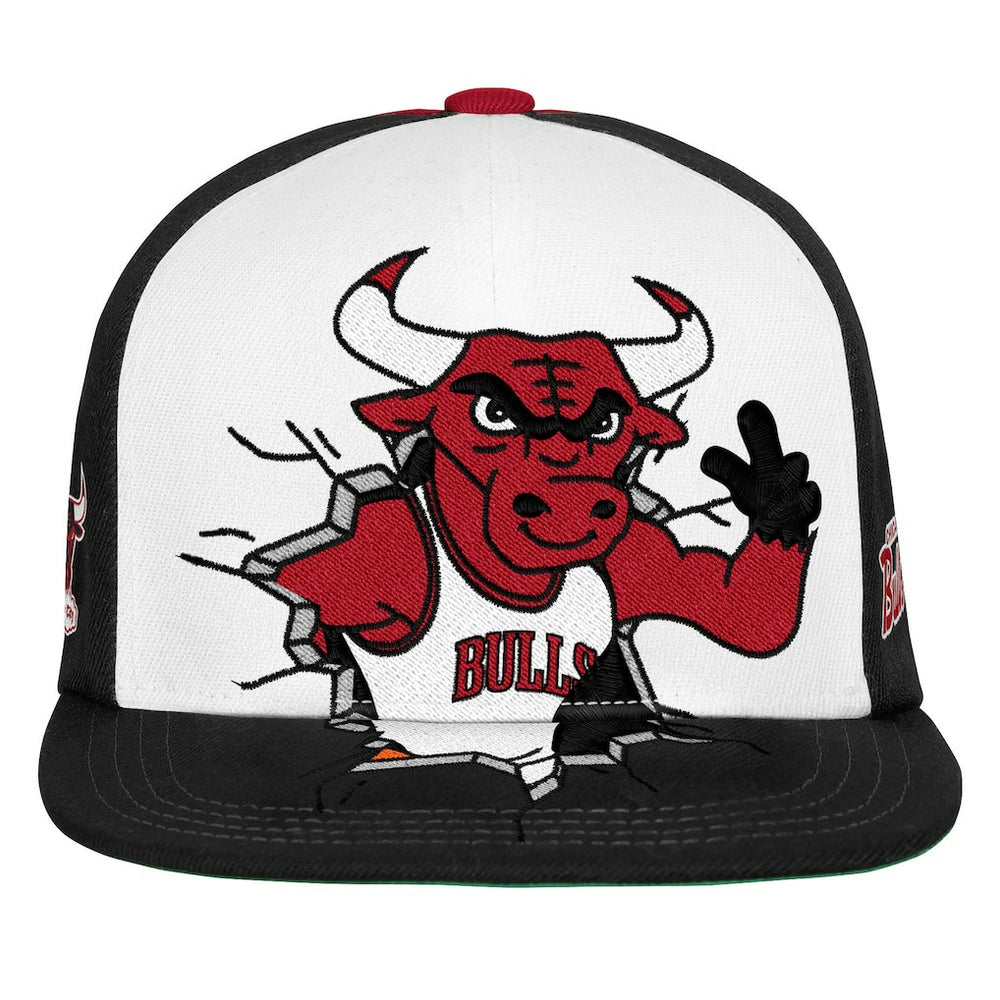 Chicago Bulls Youth Mascot Snapback Hat - Black | Mitchell & Ness discount