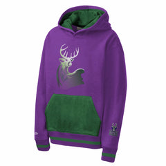 Milwaukee Bucks Youth Playmaker Fashion Fleece Hoodie - Purple | Mitchell & Ness shop