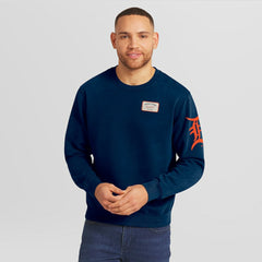 Detroit Tigers Darius Rucker Collection Washed Crew Neck Pullover Sweatshirt - Navy