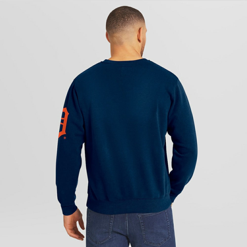 Detroit Tigers Darius Rucker Collection Washed Crew Neck Pullover Sweatshirt - Navy