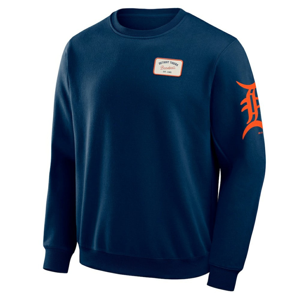 Detroit Tigers Darius Rucker Collection Washed Crew Neck Pullover Sweatshirt - Navy