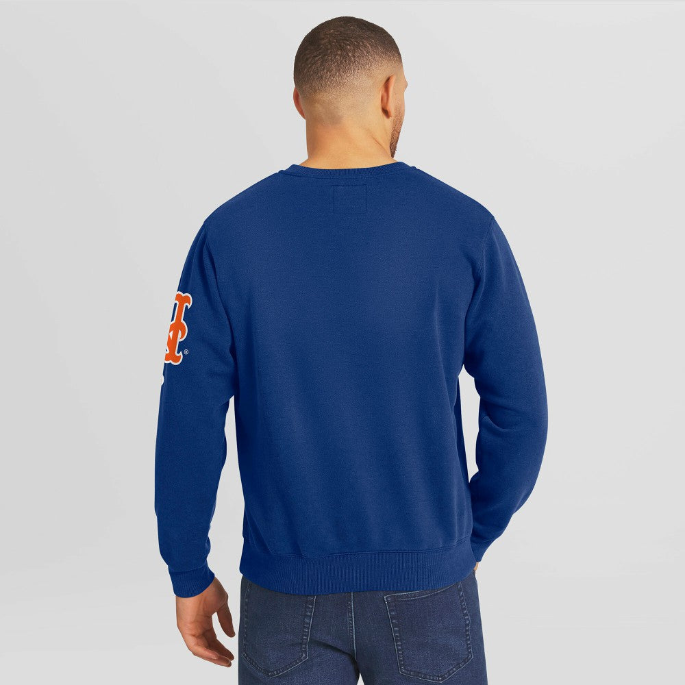 New York Mets Darius Rucker Collection Washed Crew Neck Pullover Sweatshirt - Royal