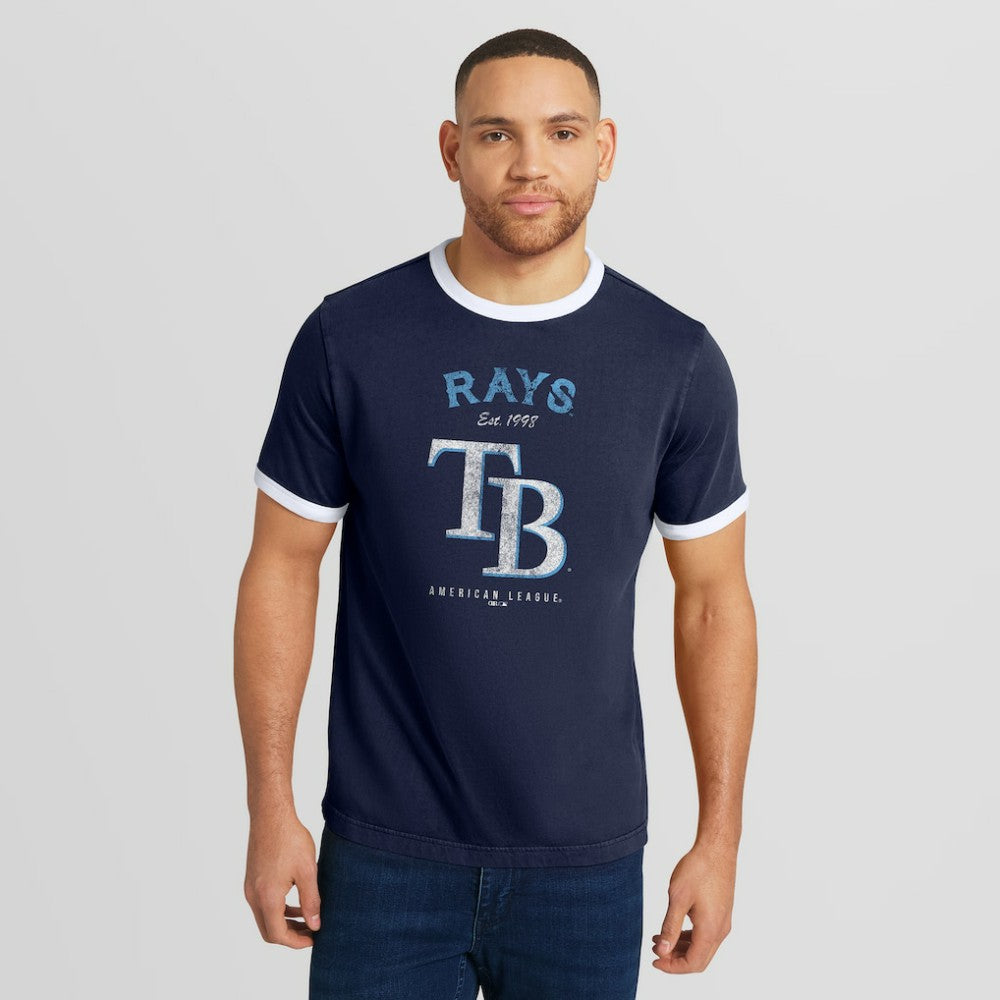Tampa Bay Rays Darius Rucker Collection Washed Ringer T-Shirt - Navy