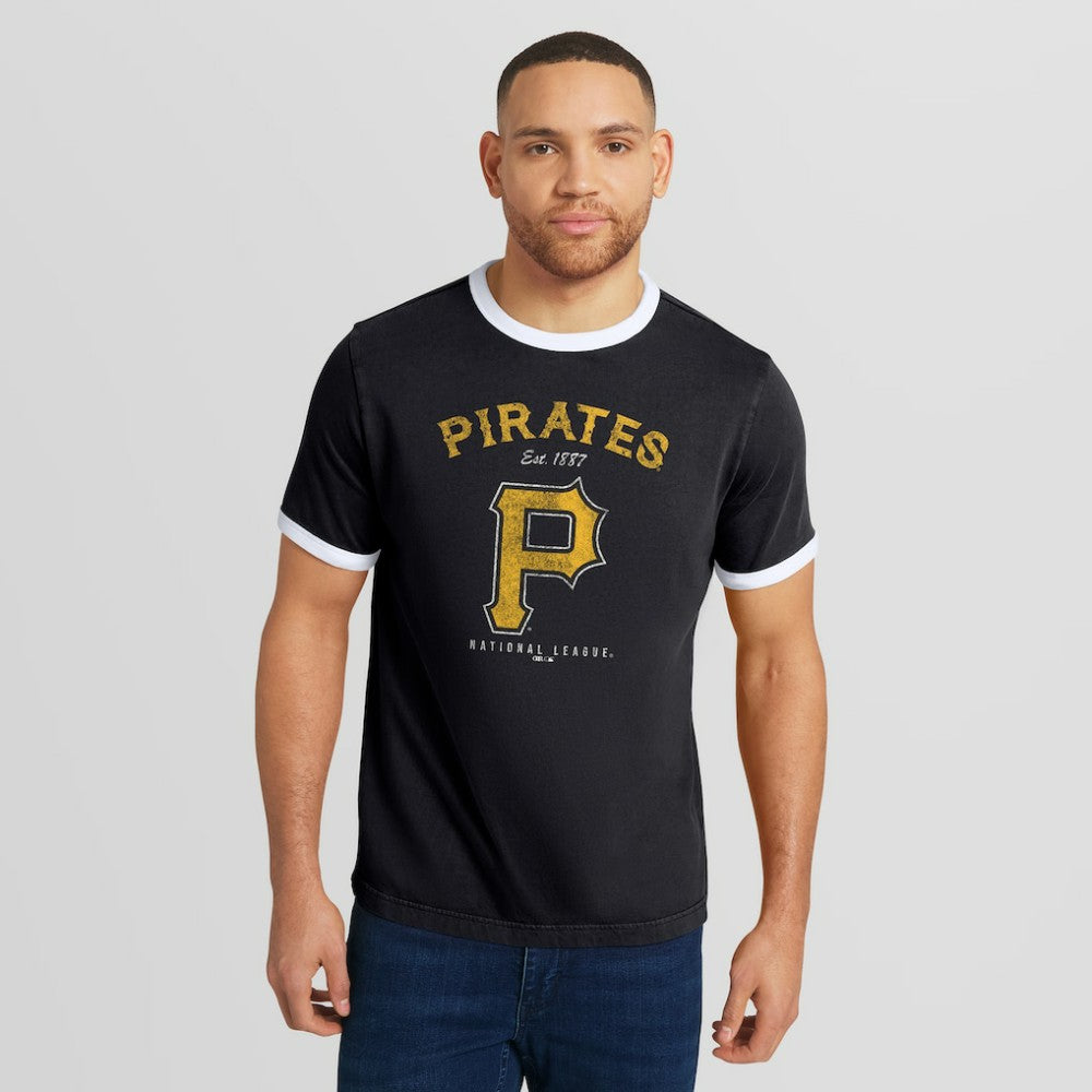 Pittsburgh Pirates Darius Rucker Collection Washed Ringer T-Shirt - Black