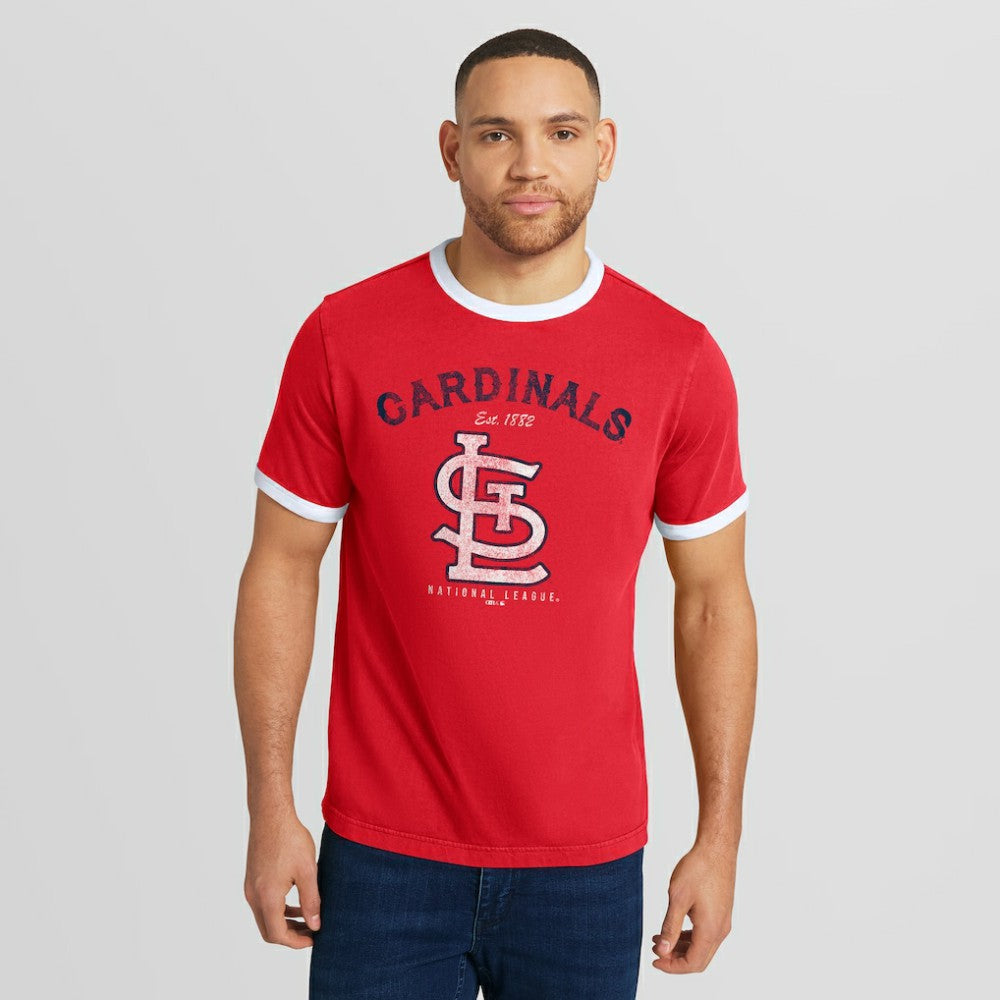 St. Louis Cardinals Darius Rucker Collection Washed Ringer T-Shirt - Red